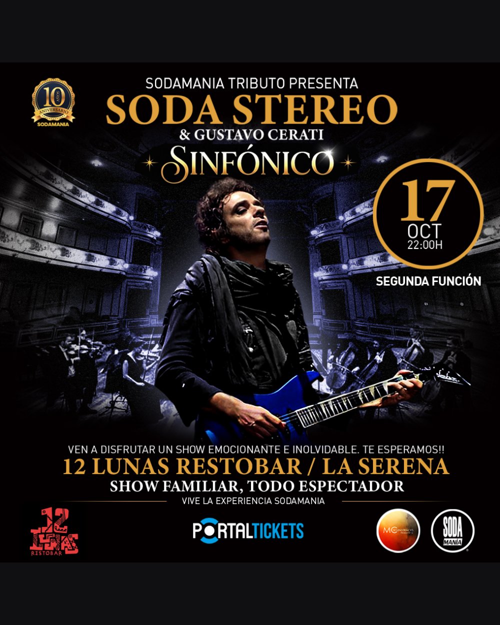 SODAMANÍA / SODA STEREO SINFÓNICO, 12 LUNAS RESTOBAR, LA SERENA