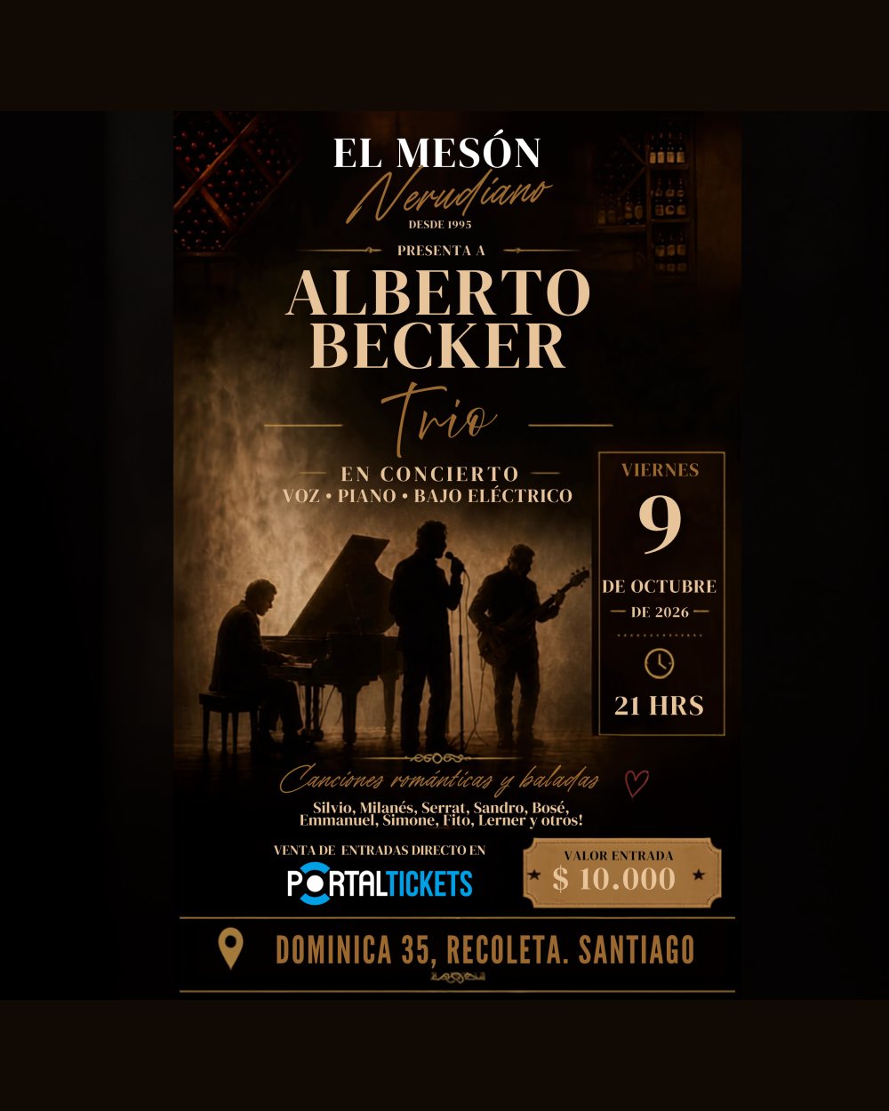 ALBERTO BECKER TRIO EN EL MESÓN NERUDIANO