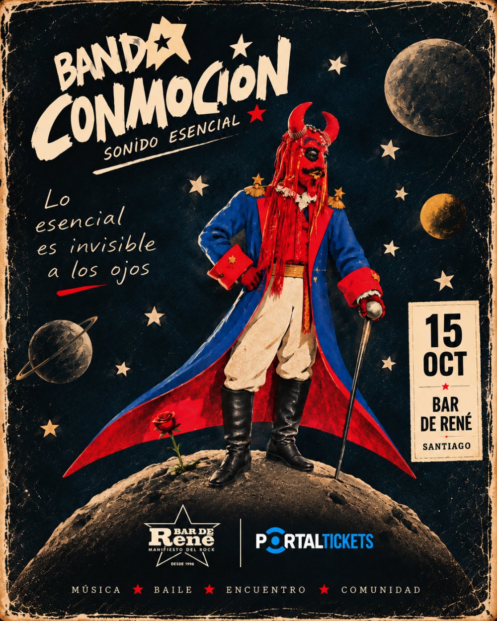 Flyer BANDA CONMOCIÓN PRESENTA: SONIDO ESENCIAL EN BAR DE RENÉ