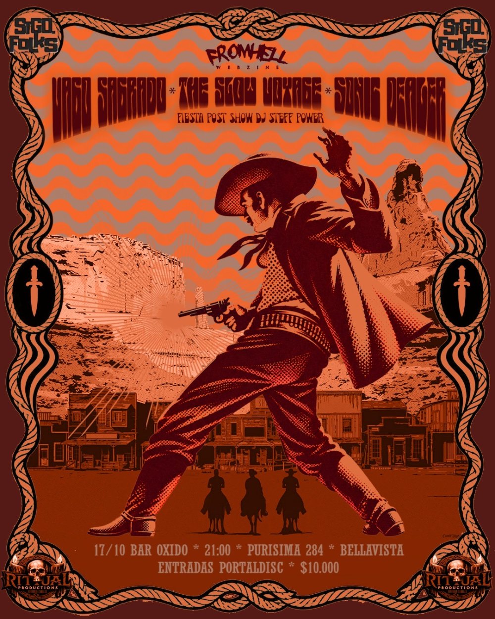 VAGO SAGRADO + THE SLOW VOYAGE + SONIC DEALER + DJ STEFY POWER EN BAR OXIDO