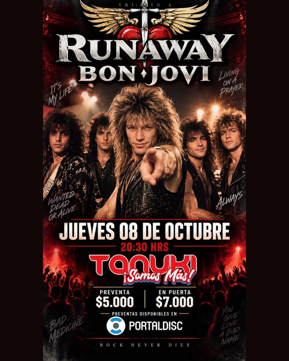 RUNAWAY: TRIBUTO A BON JOVI EN TANUKI, TEMUCO