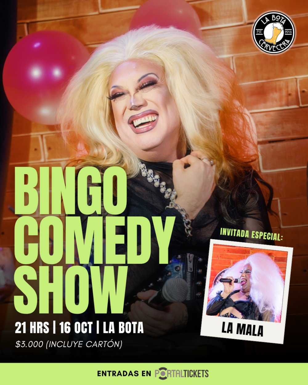 BINGO COMEDY SHOW EN LA BOTA CERVECERA, VALDIVIA