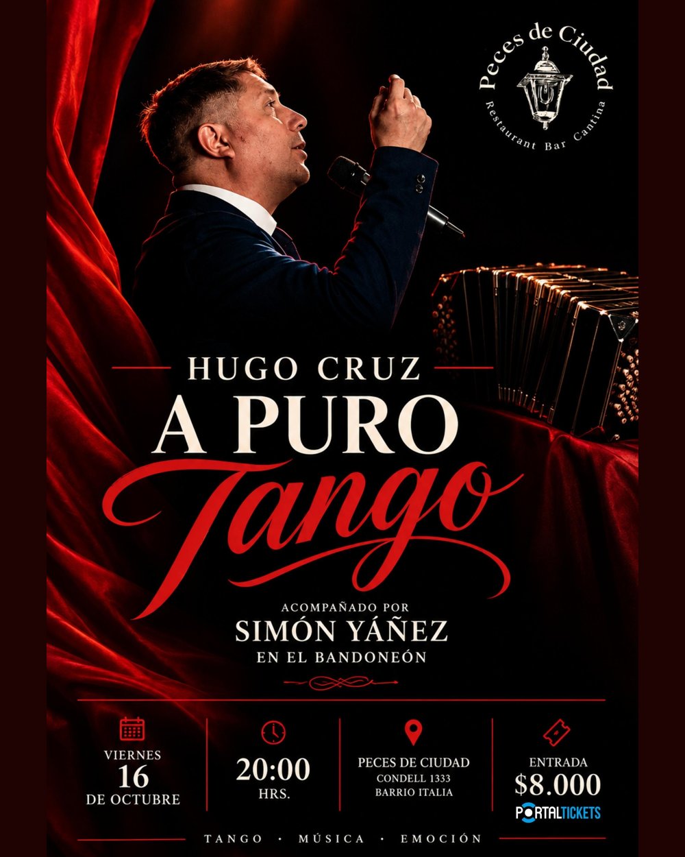 HUGO CRUZ A PURO TANGO EN PECES DE CIUDAD