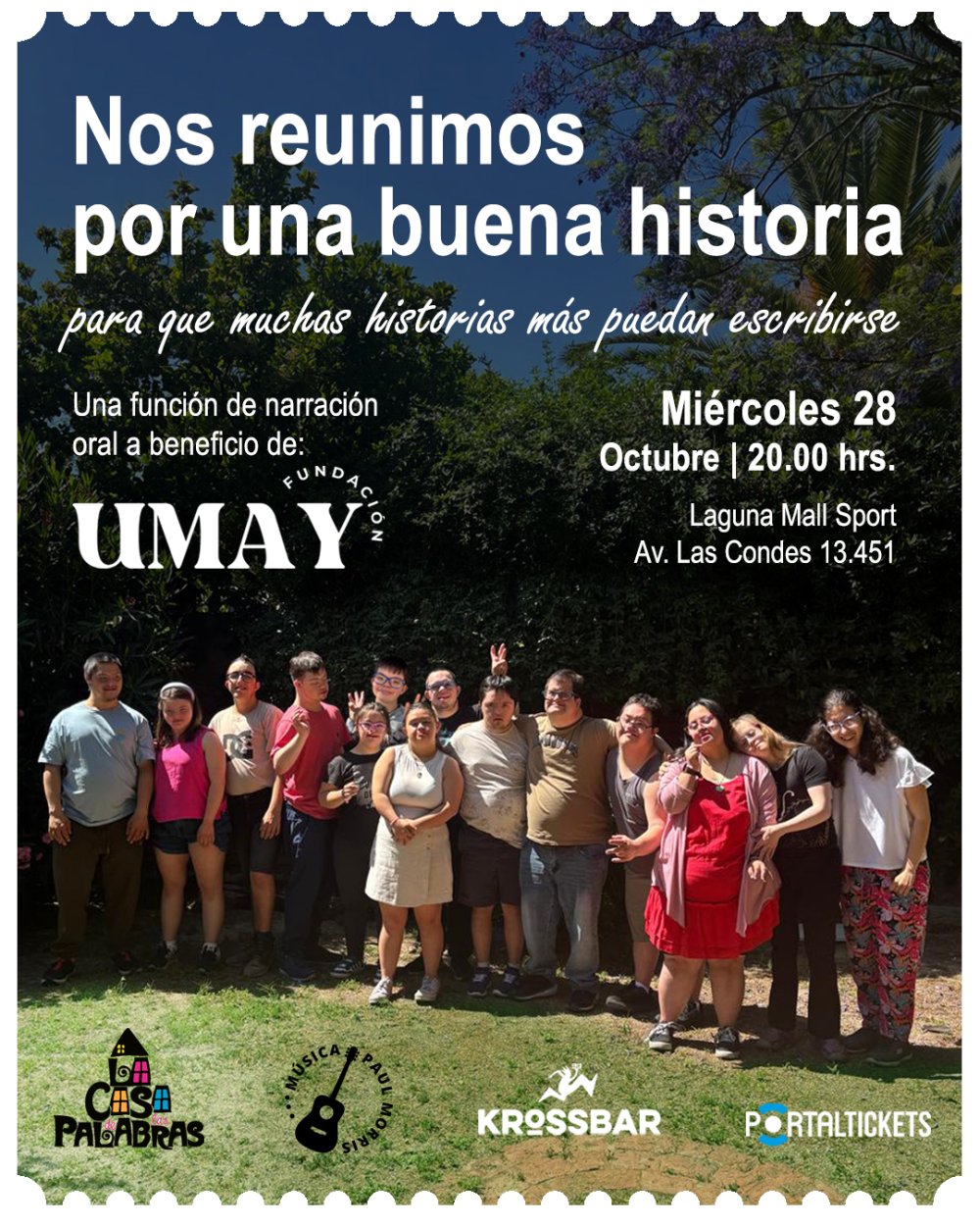 NOS REUNIMOS POR UNA BUENA HISTORIA, A BENEFICIO DE FUNDACIÓN UMAY, EN KROSSBAR MALLSPORT.
