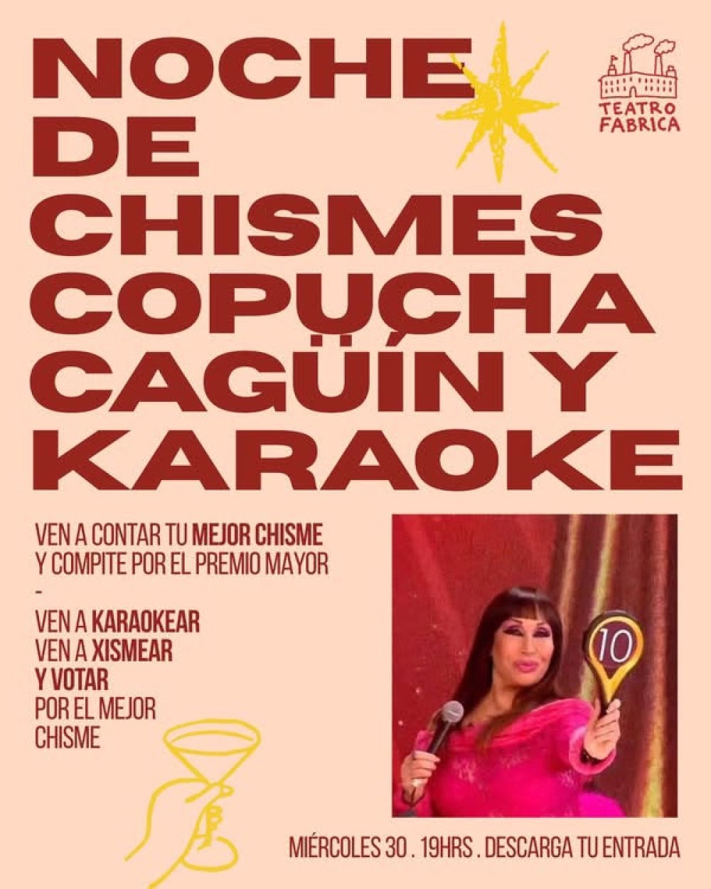 Teatro Fábrica abre sus puertas en Providencia para una noche de chismes y karaoke