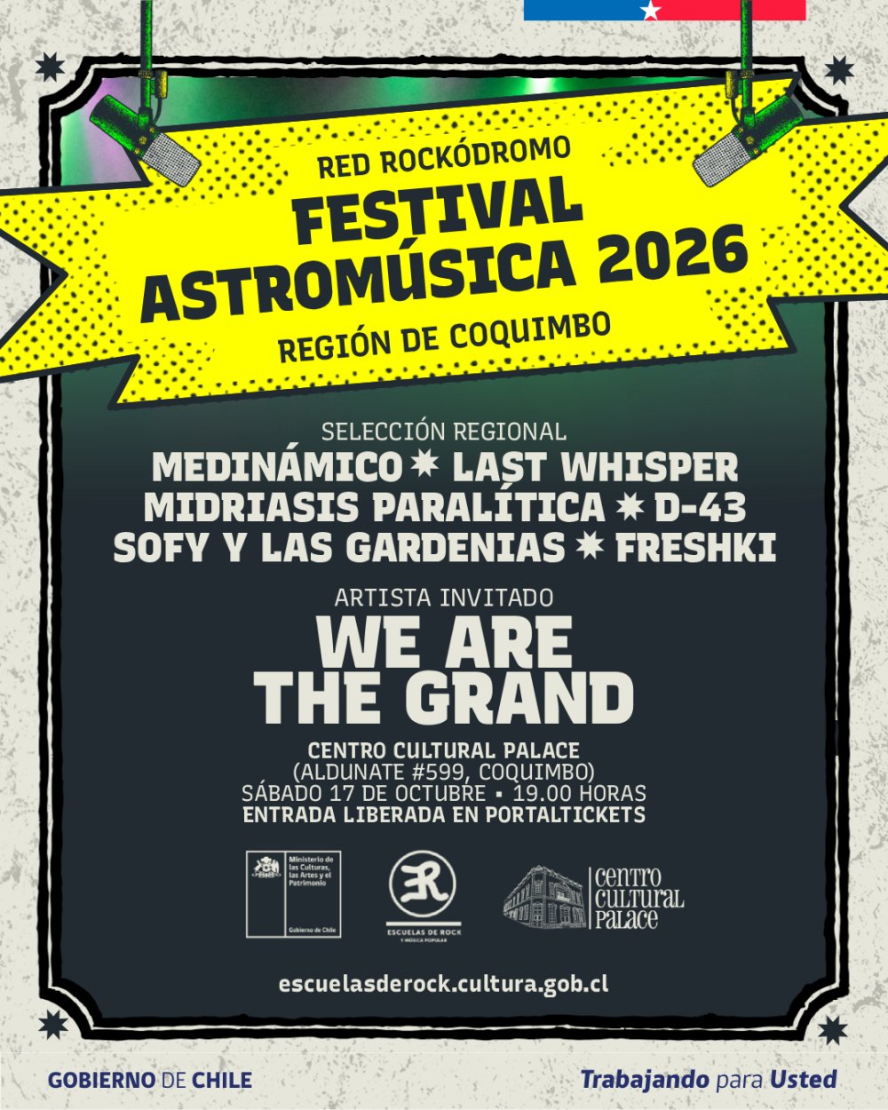 FESTIVAL ASTROMÚSICA 2026 EN CENTRO CULTURAL PALACE, COQUIMBO