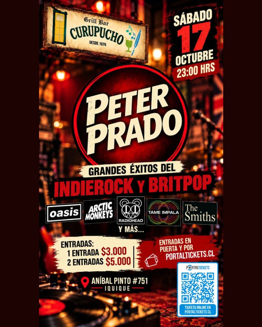 PETER PRADO EN BAR CURUPUCHO, GRANDES EXITOS DEL INDIEROCK Y BRITPOP