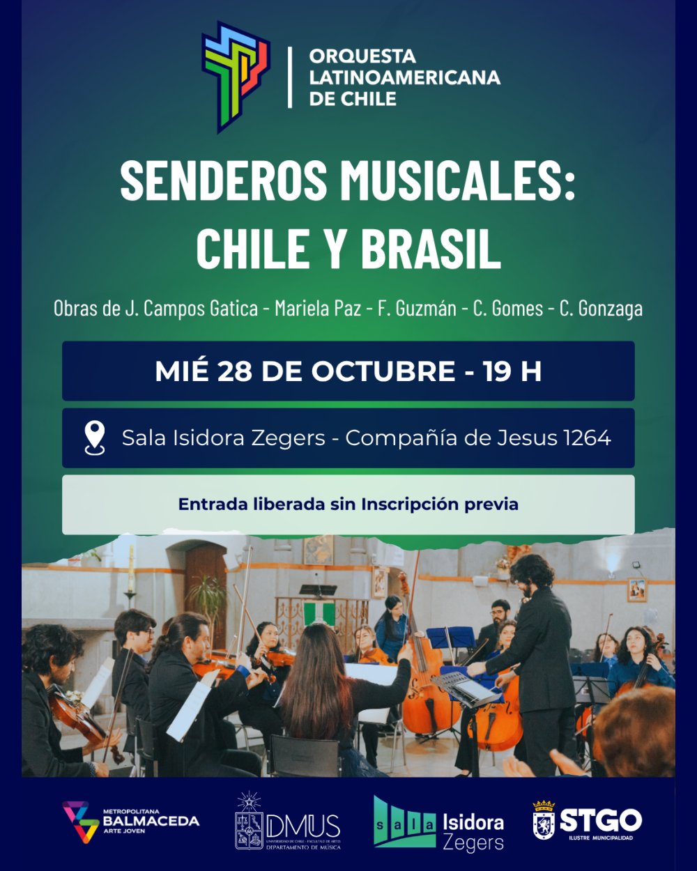 CONCIERTO OLCH SENDEROS MUSICALES: CHILE Y BRASIL - SALA ISIDORA ZEGERS