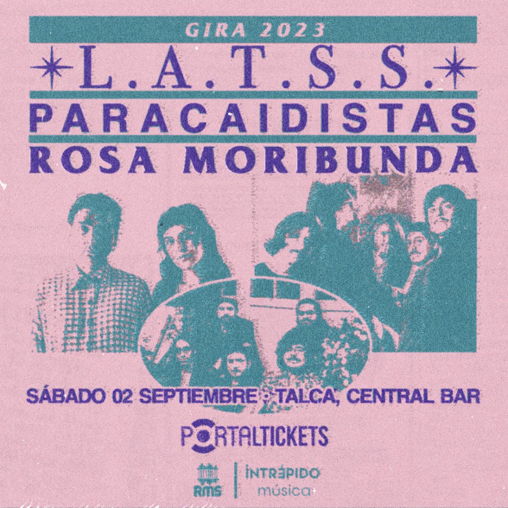 Flyer LOS ANIMALES TAMBIÉN SE SUICIDAN, PARACAIDISTAS Y ROSA MORIBUNDA EN TALCA