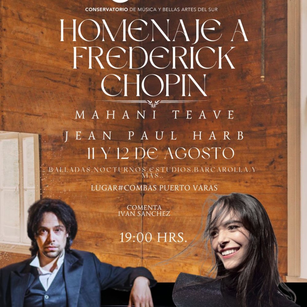 Flyer Evento CONCIERTO HOMENAJE FREDERICK CHOPIN EN PUERTO VARAS - 11 AGOSTO