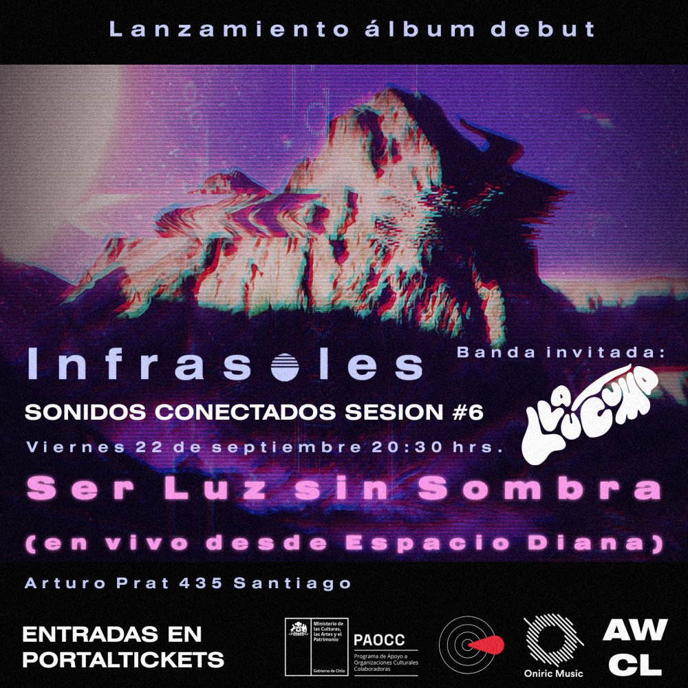 Flyer Evento INFRASOLES Y LA LÚCUMA EN ESPACIO DIANA