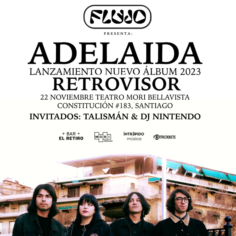 Flyer ADELAIDA PRESENTA NUEVO ALBUM RETROVISOR EN SANTIAGO
