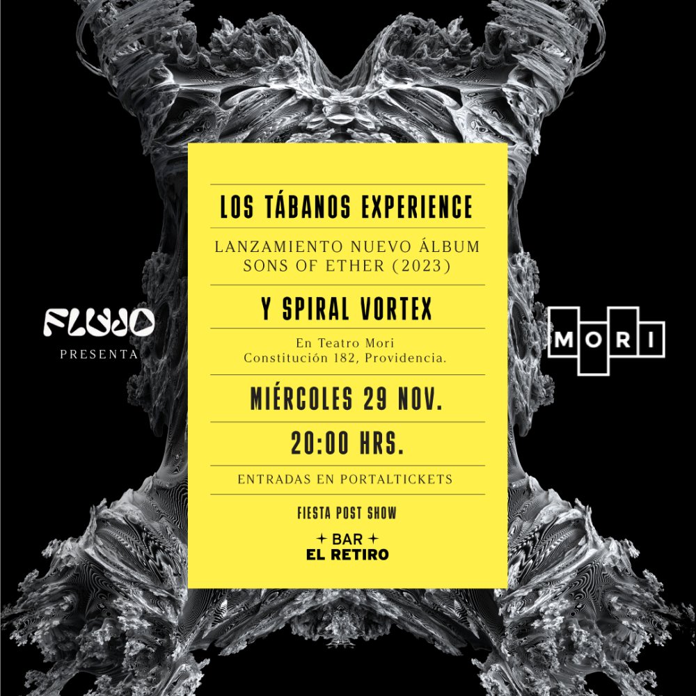 Flyer Evento LTX & SPIRAL VORTEX EN TEATRO MORI
