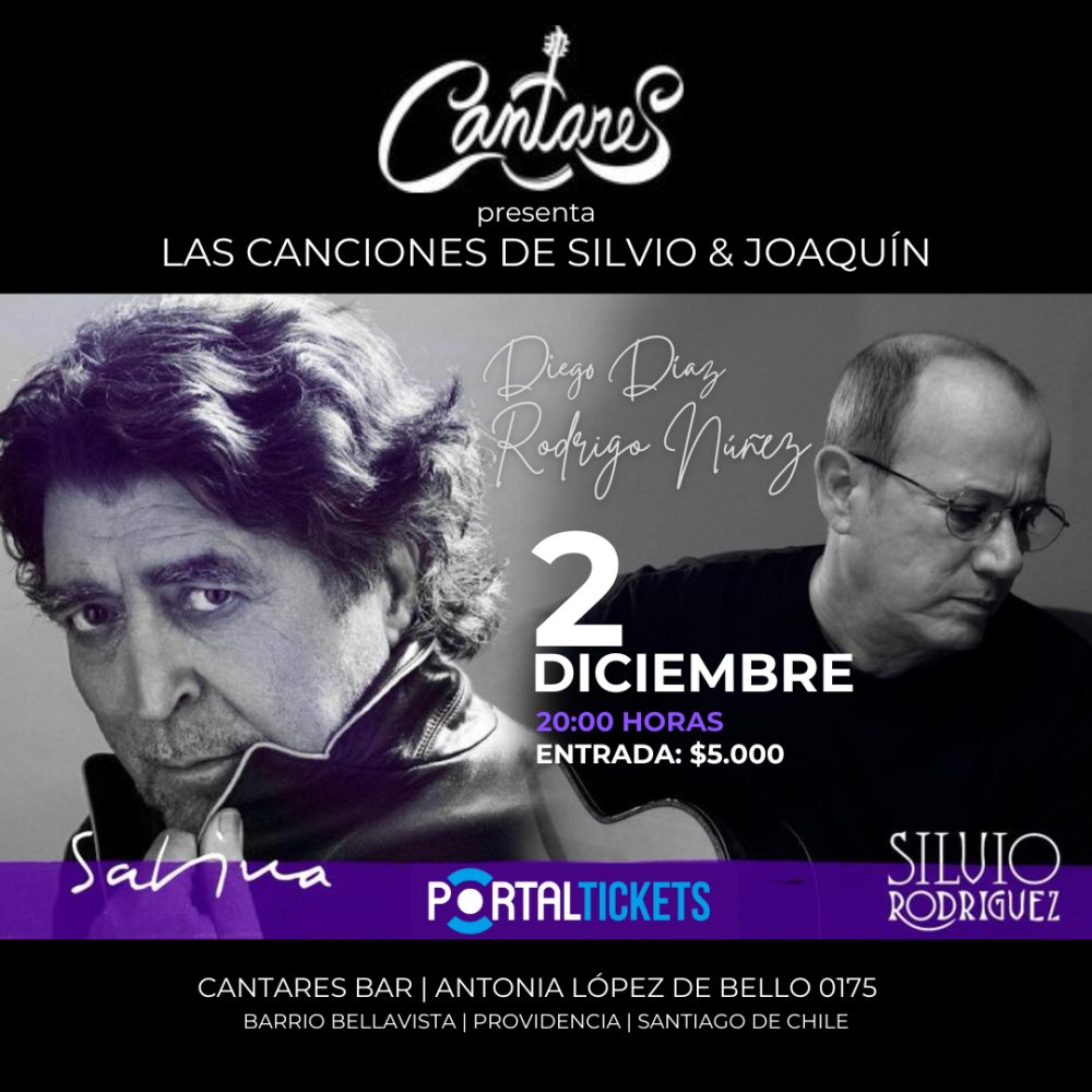 Flyer TRIBUTO A SILVIO Y SABINA EN CANTARES BAR