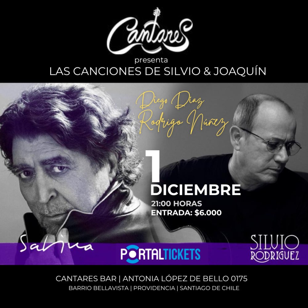 Flyer TRIBUTO A SILVIO Y SABINA EN CANTARES BAR