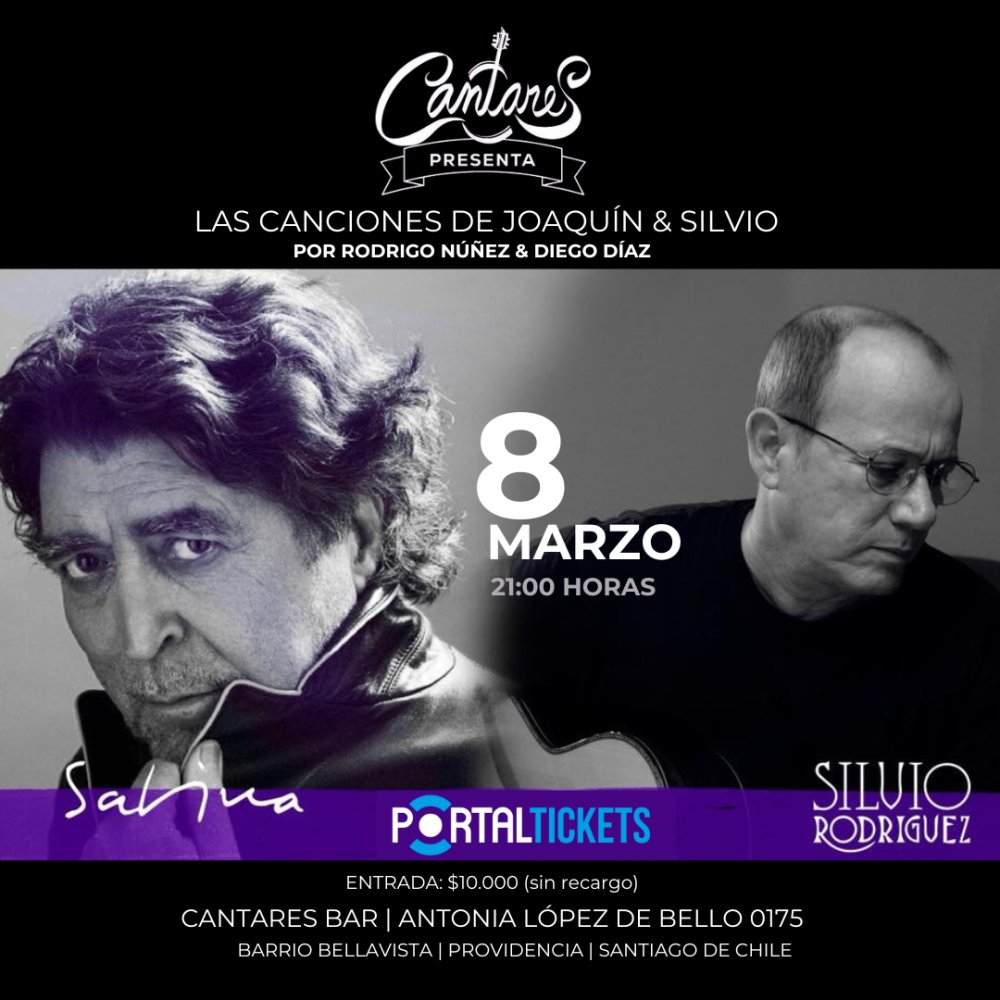 Flyer TRIBUTO A SILVIO Y SABINA EN CANTARES BAR