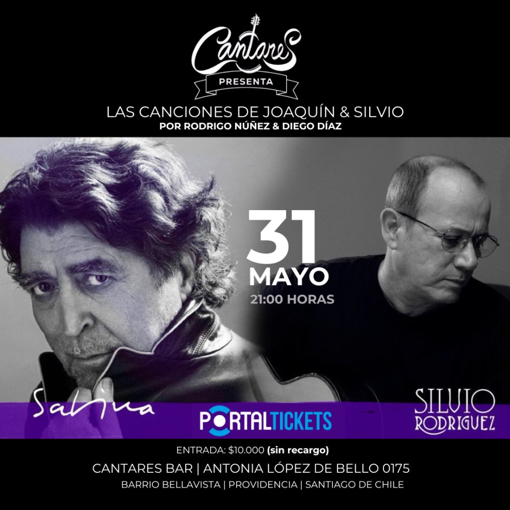 Flyer TRIBUTO A SILVIO Y SABINA EN CANTARES BAR