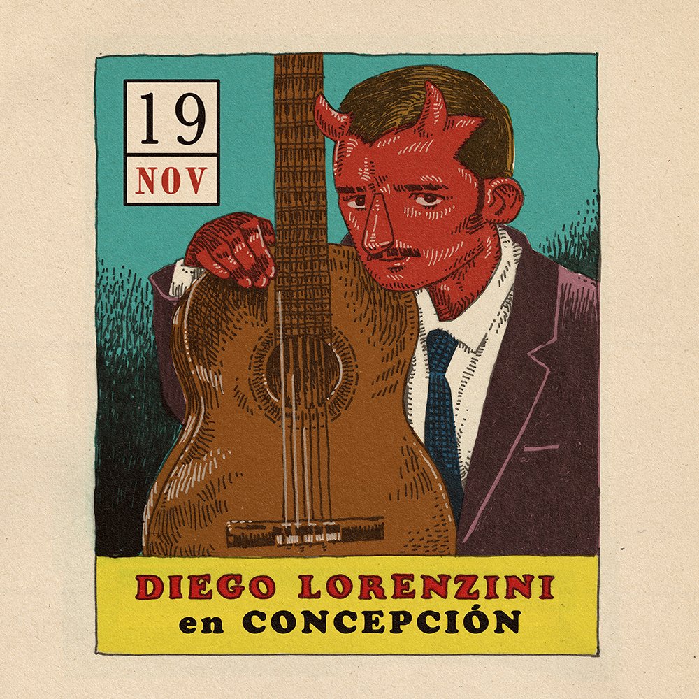 Flyer Evento CONCEPCION: DIEGO LORENZINI Y SU UKELELE TENEBROSO EN LA BODEGUITA DE NICANOR