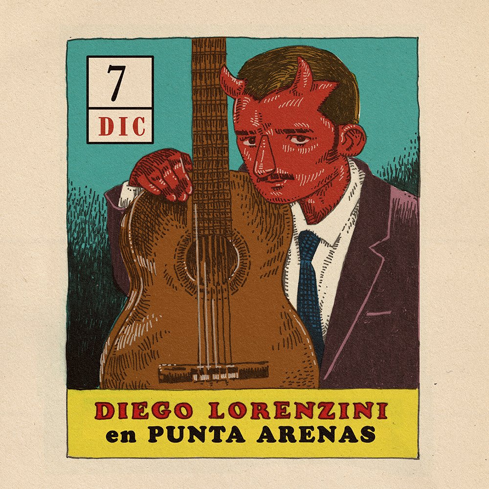 Flyer PUNTA ARENAS: DIEGO LORENZINI Y SU UKELELE TENEBROSO EN SUBMARINO AMARILLO