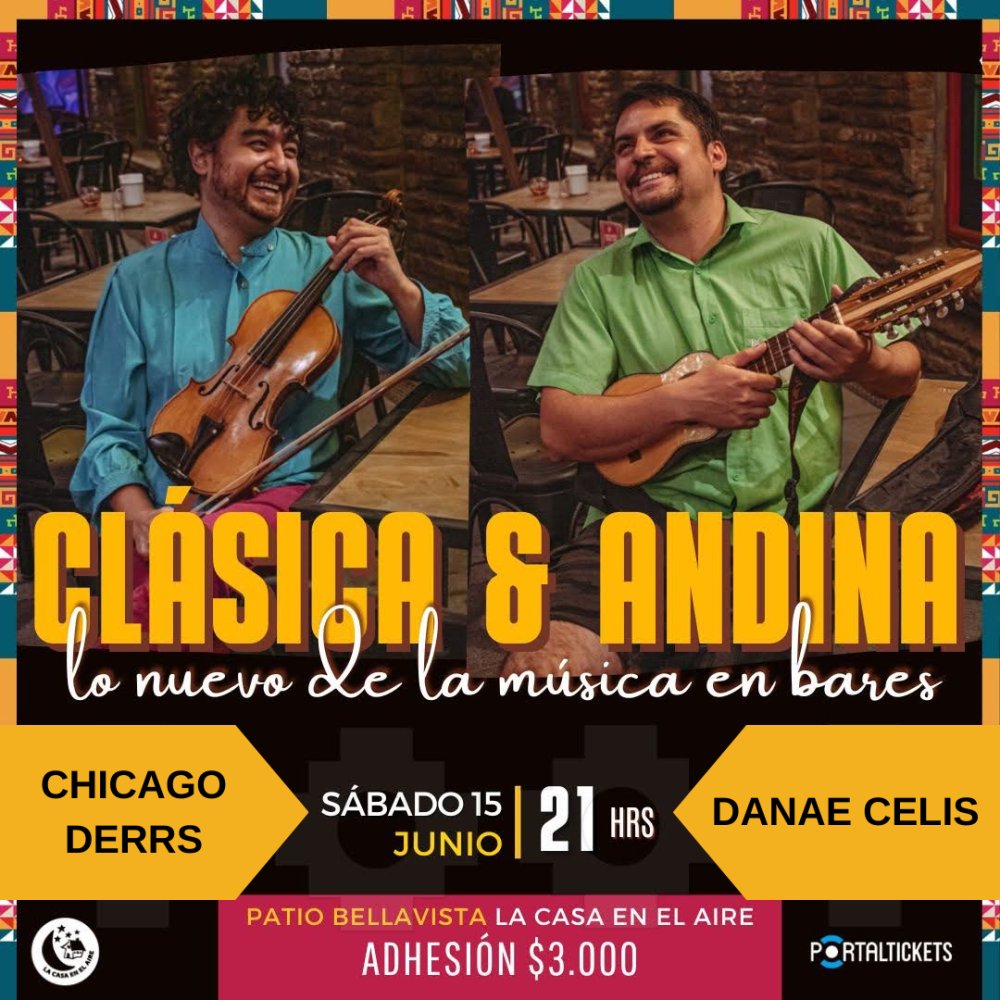 Flyer Evento CLÁSICA Y ANDINA EN LA CASA EN EL AIRE