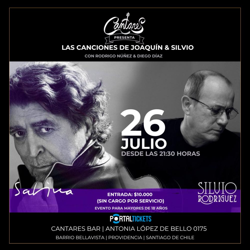 Flyer TRIBUTO A SILVIO Y SABINA EN CANTARES BAR