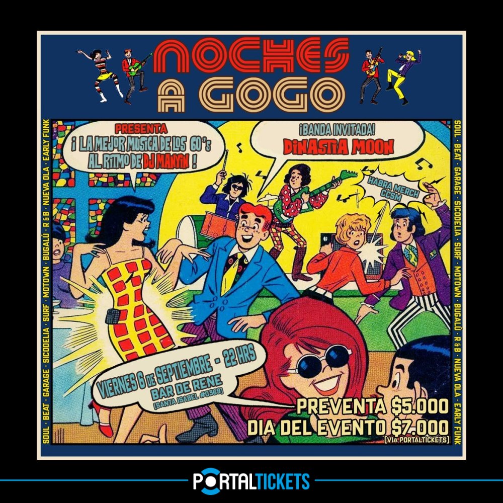 Flyer NOCHES A GOGO PRESENTA: DINASTIA MOON EN BAR DE RENÉ⚡