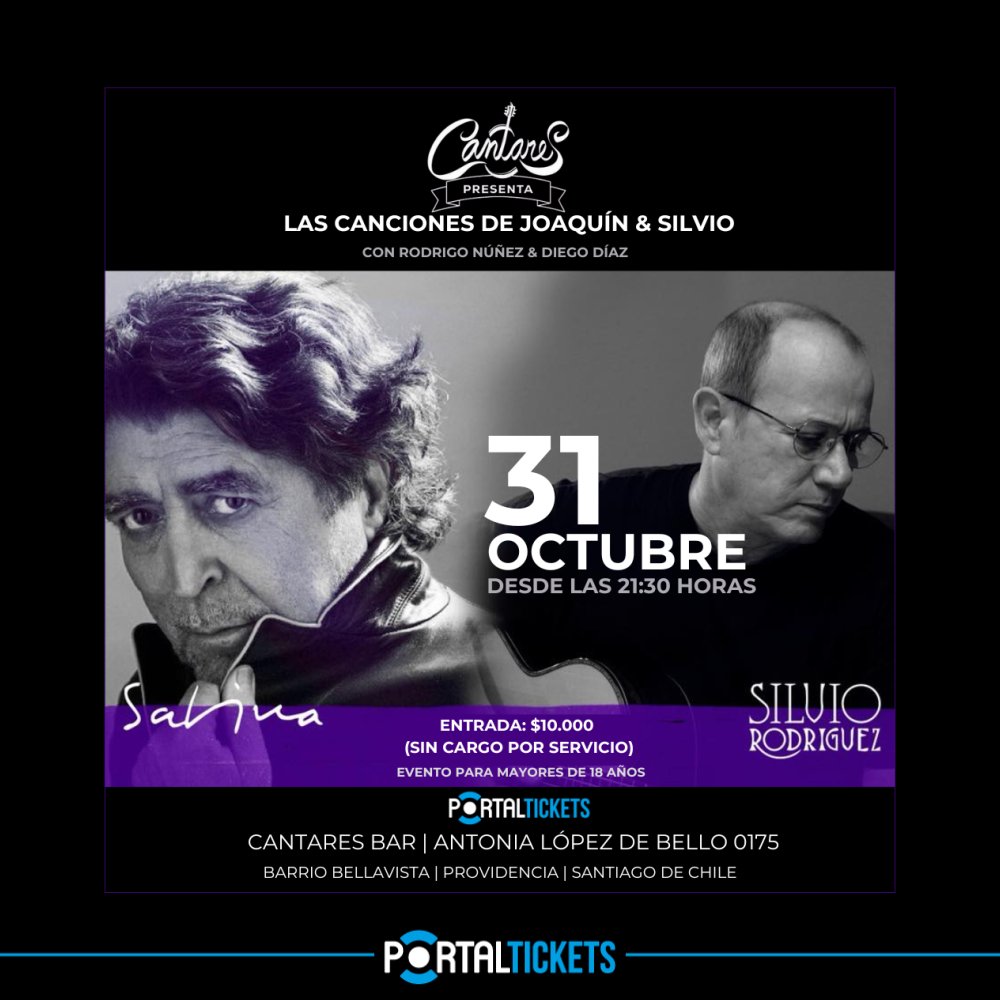 Flyer TRIBUTO A SILVIO Y SABINA EN CANTARES BAR