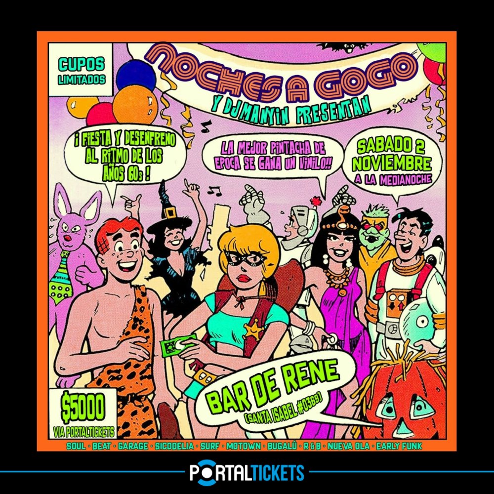 Flyer NOCHES A GOGO EN BAR DE RENÉ  ⚡