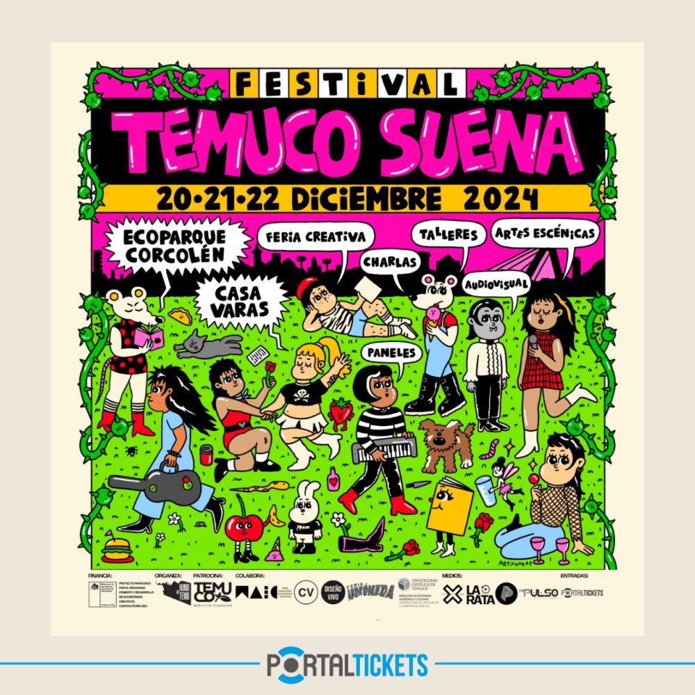 Flyer Evento FESTIVAL TEMUCO SUENA 2024 | 20, 21 Y 22 DE DICIEMBRE