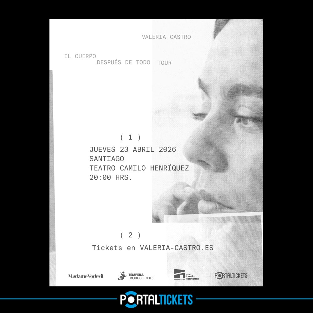 Flyer VALERIA CASTRO EN CHILE - TEATRO CAMILO HENRIQUEZ