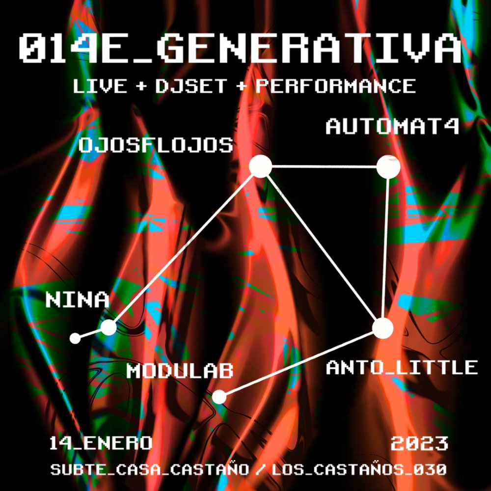 Flyer Evento GENERATIVA EN CASA CASTAÑO, VALDIVIA