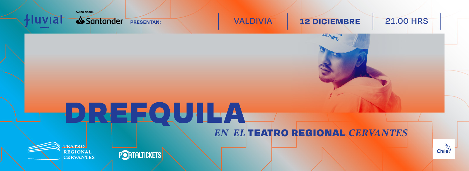 Flyer Evento FLUVIAL 2025: TEATRO REGIONAL CERVANTES: DREFQUILA | 12 DICIEMBRE