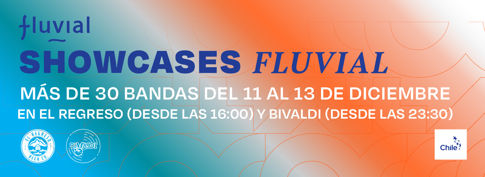 Flyer Evento FLUVIAL 2025: SHOWCASES EN EL REGRESO Y BIVALDI 11, 12 Y 13 DICIEMBRE