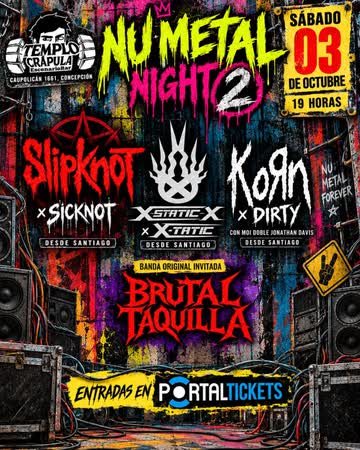 Afiche de NU METAL NIGHT 2 EN TEMPLO CRÁPULA, CONCEPCIÓN