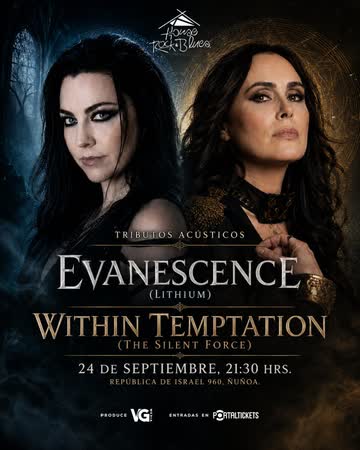 Afiche de TRIBUTOS A EVANESCENCE Y WITHIN TEMPTATION EN EL HOUSE ROCK & BLUES