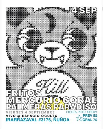 Afiche de MERCURIO CORAL + PALMERAS PARADISO + FRITOS EN ESTUDIO OCULTO