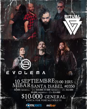 Afiche de RITUAL + EVOLEMA | QUE EL ROCK CHILENO DEJE DE SER UNDER VOL 1 EN MIBAR