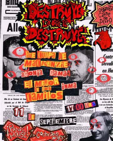 Afiche de DESTRUYE LO QUE TE DESTRUYE EN CASSOT BAR, VALPARAÍSO