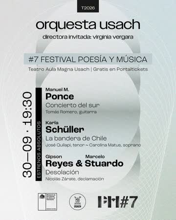 Afiche de ORQUESTA USACH - PONCE - SCHÜLLER - STUARDO - REYES - TEATRO AULA MAGNA USACH