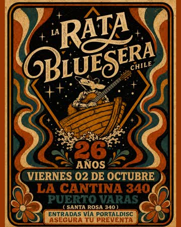 Afiche de LA RATA BLUESERA EN PUERTO VARAS CANTINA 340