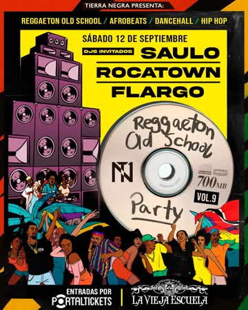 Afiche de DJS SAULO - ROCATOWN Y FLARGO EN VIEJA ESCUELA