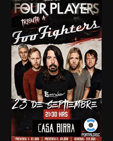 Afiche de FOUR PLAYERS: TRIBUTO A FOO FIGHTERS EN CASA BIRRA, TEMUCO