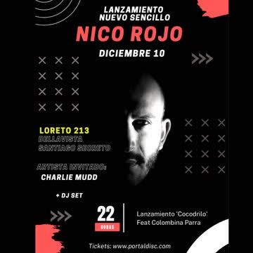 KIT DE DIFUSIÓN: NICO ROJO LANZAMIENTO 'COCODRILO' // PortalTickets.cl