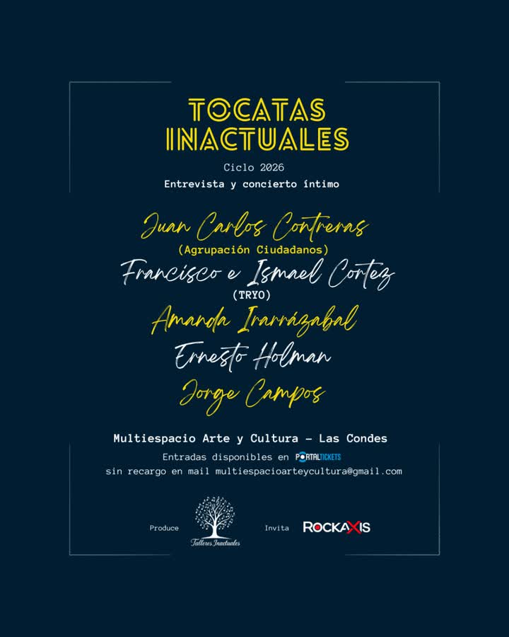 Afiche de TOCATAS INACTUALES: JORGE CAMPOS EN MULTIESPACIO ARTE Y CULTURA