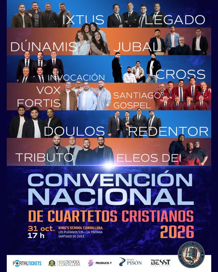 Afiche de CONVENCION NACIONAL DE CUARTETOS CRISTIANOS EN KING'S SCHOOL CORDILLERA