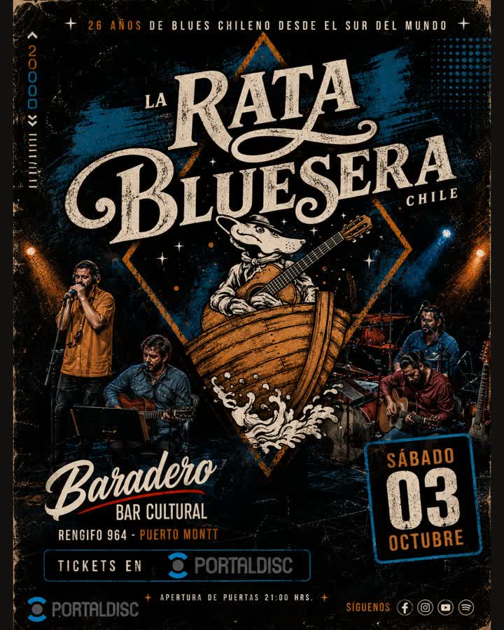 Afiche de LA RATA BLUESERA BARADERO PUERTO MONTT