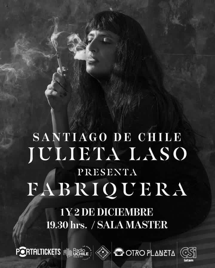 Afiche de JULIETA LASO PRESENTA FABRIQUERA EN SALA MASTER