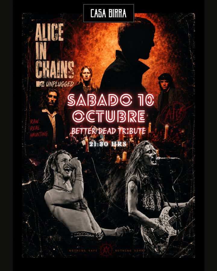 Afiche de TRIBUTO A ALICE IN CHAINS UNPLUGGED EN CASA BIRRA, TEMUCO