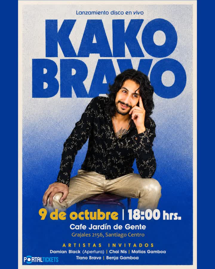 Afiche de KAKO BRAVO LANZAMIENTO DISCO PASAPORTE EN VIVO