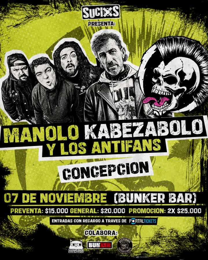 Afiche de MANOLO KABEZABOLO Y LOS ANTIFANS EN CONCEPCIÓN